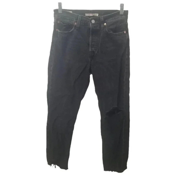 Levi's Wedgie Straight Fit High Rise Jeans After  Sunset Black 34964-0146 27 - Picture 3 of 14